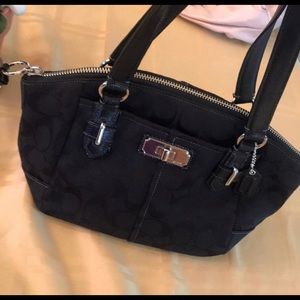 Black leather Coach bag